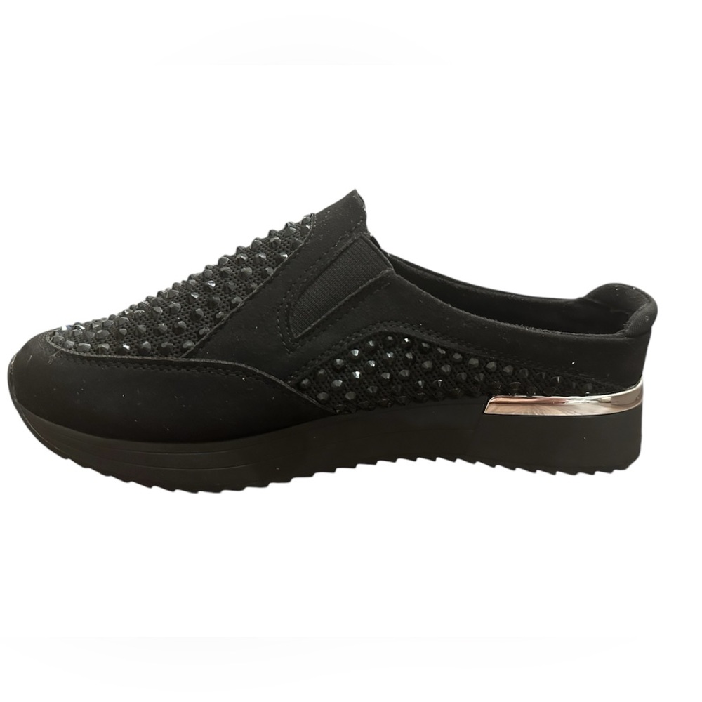Reaction Kenneth Cole - Take a Stand  Black Rhinestone mule sneakers Size 6 1/2